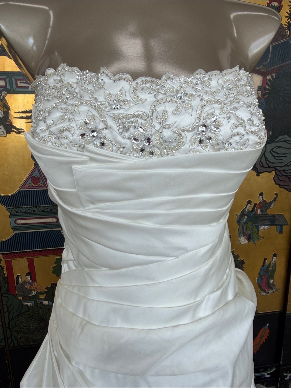 James Clifford JCH Strapless Satin Mermaid Wedding Gown Size 10